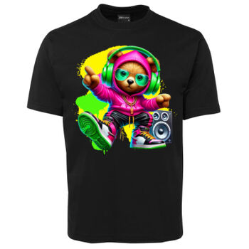 cool funky spaint splash retro teddy bear Thumbnail