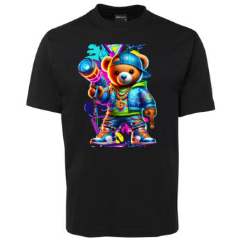 cool funky spaint splash retro teddy bear Thumbnail
