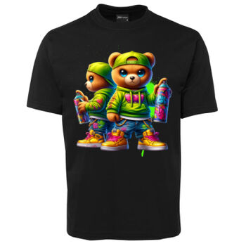 cool funky spaint splash retro teddy bear Thumbnail