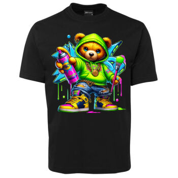 cool funky spaint splash retro teddy bear Thumbnail