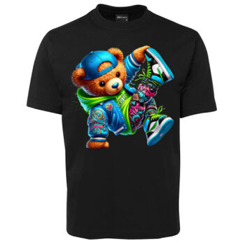 cool funky spaint splash retro teddy bear Thumbnail