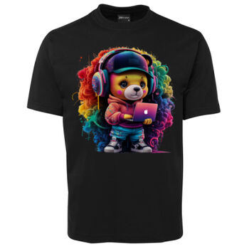 cool funky spaint splash retro teddy bear Thumbnail